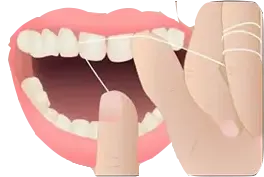طرز صحیح کشیدن نخ دندان(3)